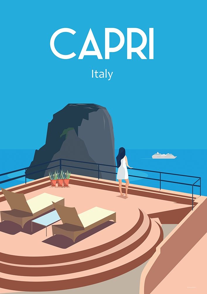 Capri Italy travel poster art print by ARCTIC FRAME for $57.95 CAD