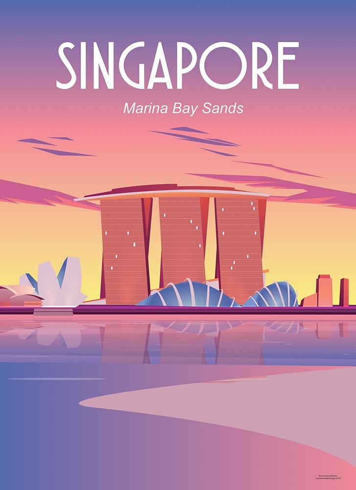 singapore travel poster art print by ARCTIC FRAME for $57.95 CAD