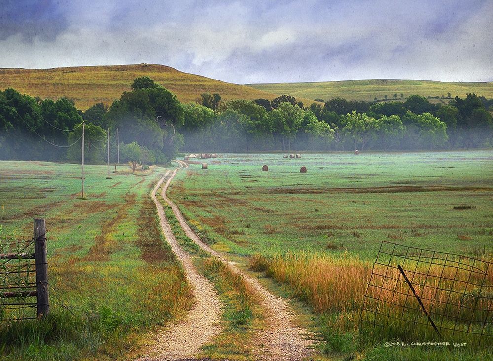 Tallgrass Road Hills and Hay Fields art print by Christopher Vest for $57.95 CAD