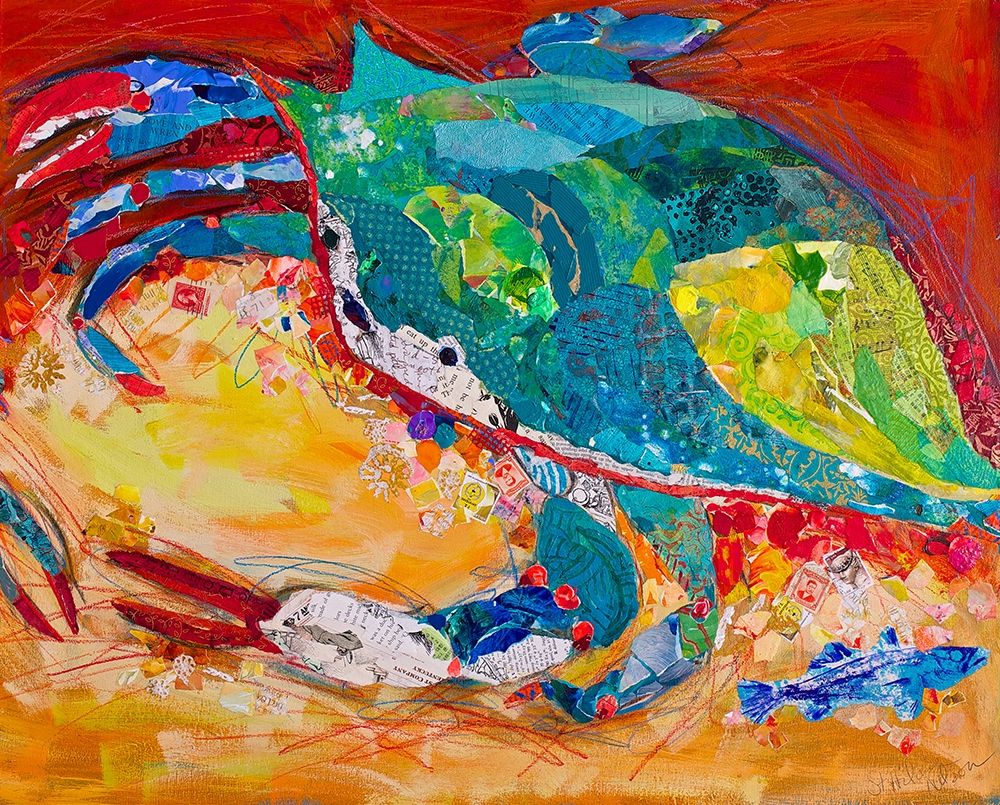 Blue Crab Triptych art print by Elizabeth St Hilaire for $57.95 CAD