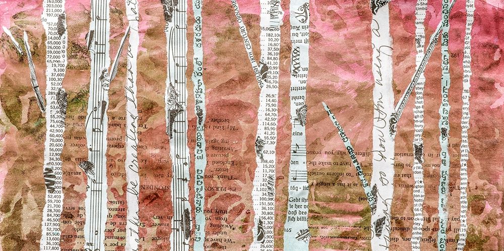 Birches Coral art print by Elizabeth St Hilaire for $57.95 CAD