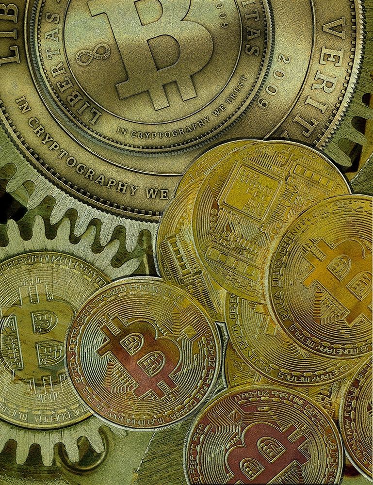 Grunge Bitcoin III art print by Steve Hunziker for $57.95 CAD