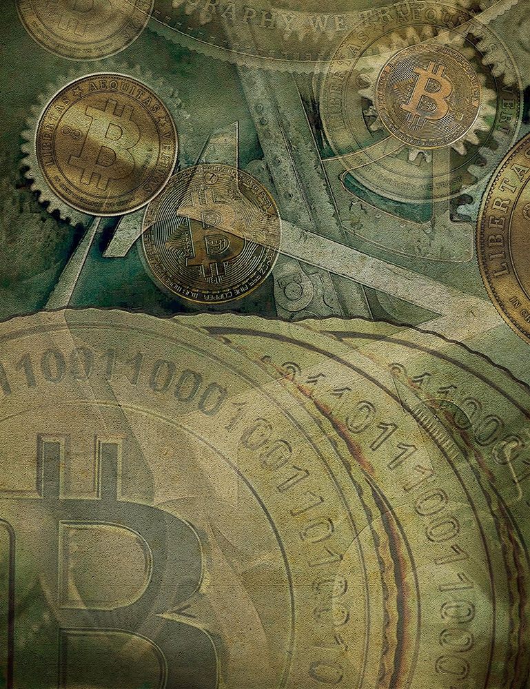 Grunge Bitcoin IV art print by Steve Hunziker for $57.95 CAD
