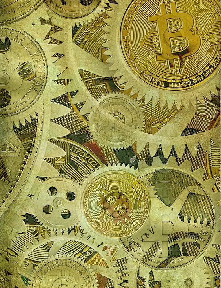 Grunge Bitcoin V art print by Steve Hunziker for $57.95 CAD