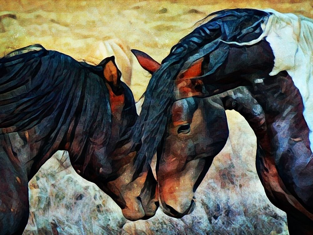 Wild Horses Lovers Caress art print by Ashley Aldridge for $57.95 CAD