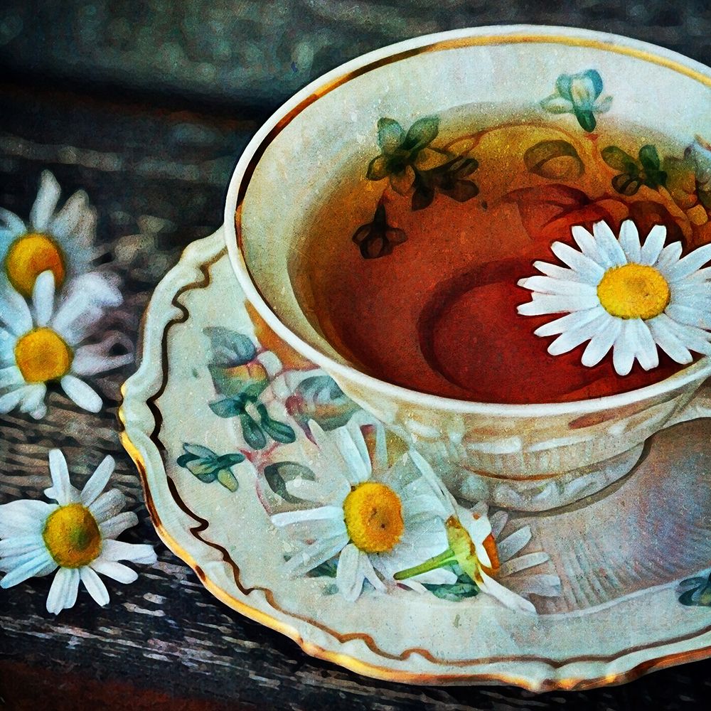 Daisy Teacup and Saucer art print by Ashley Aldridge for $57.95 CAD