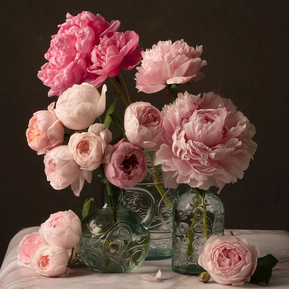 Rose and Peony Dark Duet art print by Leah Maclean for $57.95 CAD