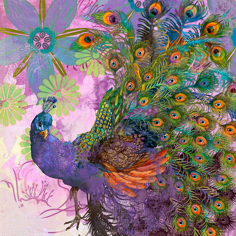 Peacock Prance art print by Evalia Designs for $57.95 CAD