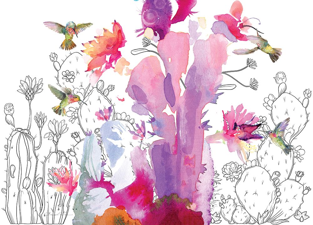 Desert Hummingbirds I art print by Evalia Designs for $57.95 CAD