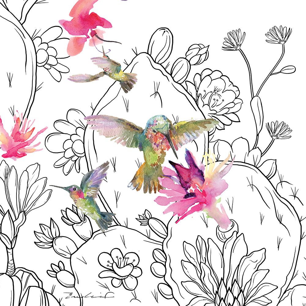 Desert Hummingbirds II art print by Evalia Designs for $57.95 CAD