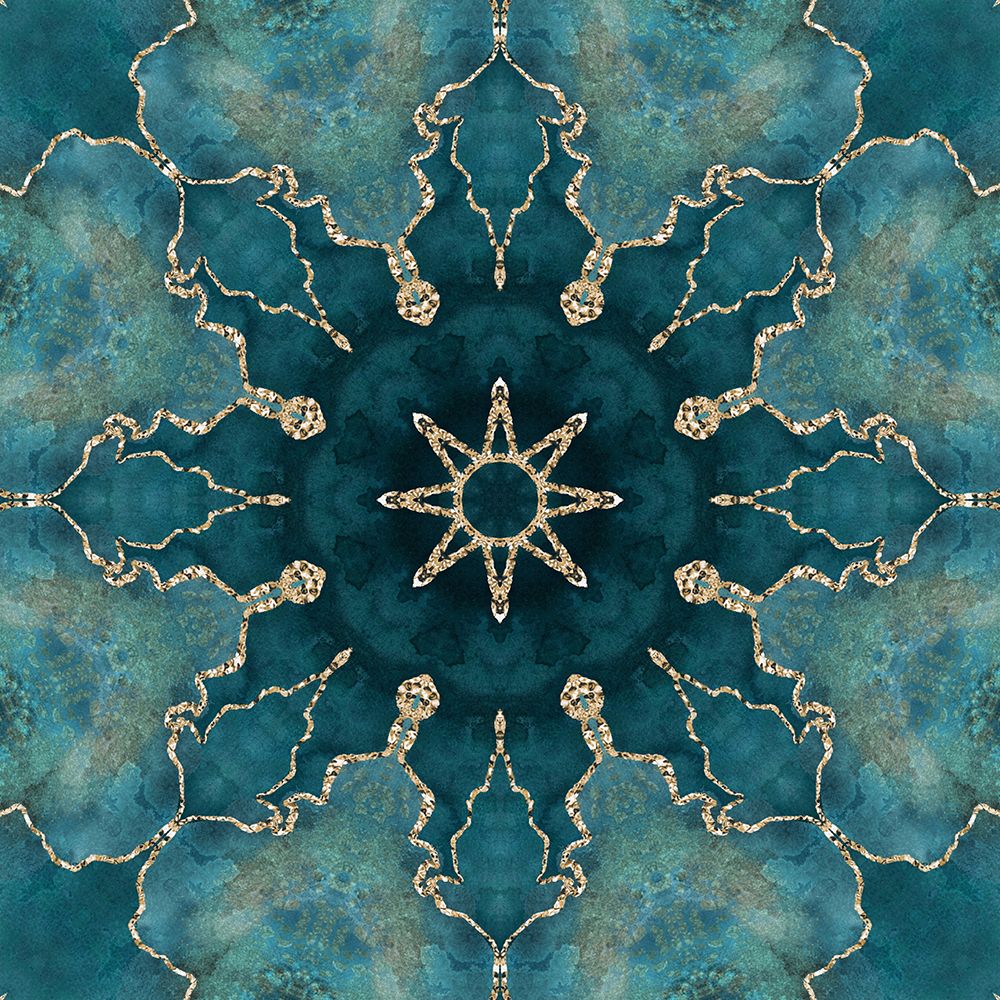 Gold Teal Tile I art print by Andrea Haase for $57.95 CAD
