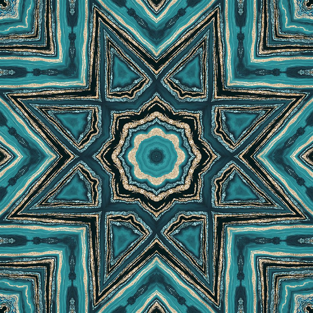 Gold Teal Tile II art print by Andrea Haase for $57.95 CAD