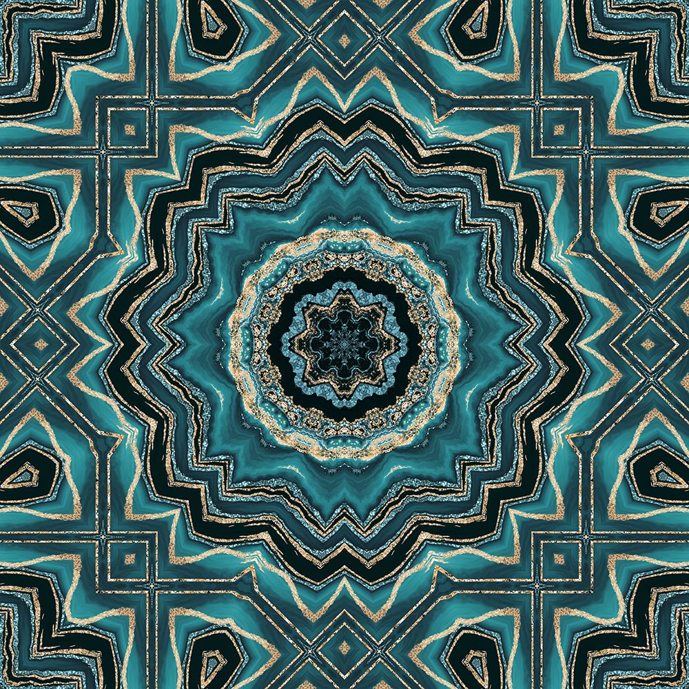 Gold Teal Tile III art print by Andrea Haase for $57.95 CAD