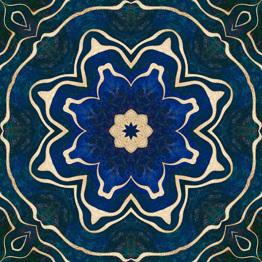 Gold Blue Tile art print by Andrea Haase for $57.95 CAD
