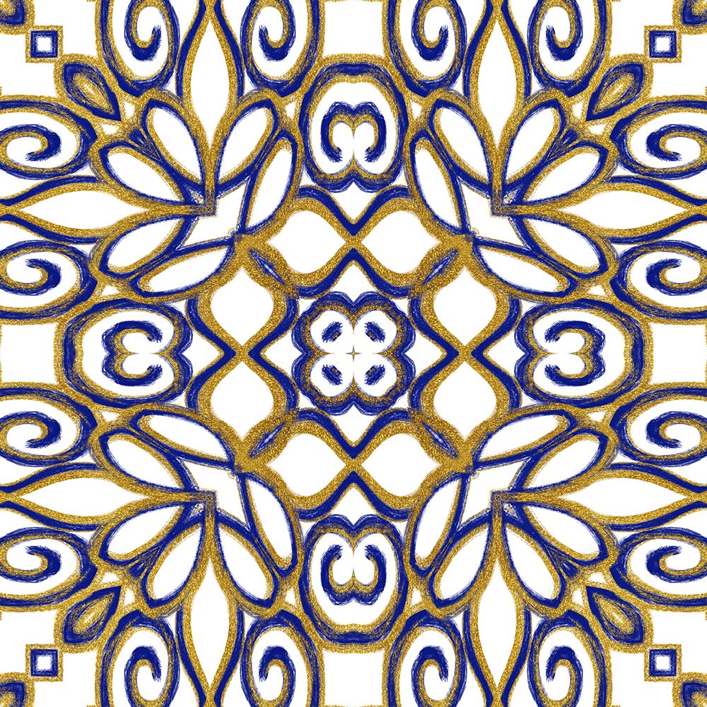 Gold Blue Vintage Tile II art print by Andrea Haase for $57.95 CAD