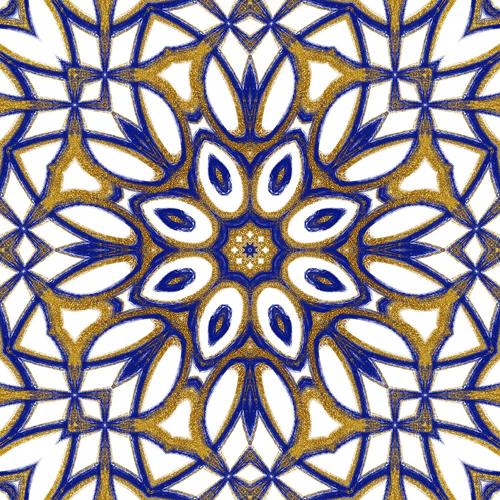 Gold Blue Vintage Tile IV art print by Andrea Haase for $57.95 CAD