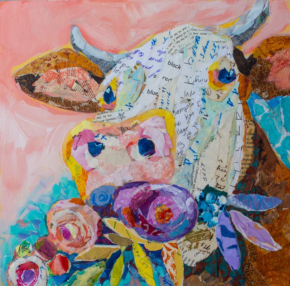Floral Cow art print by Elizabeth St Hilaire for $57.95 CAD