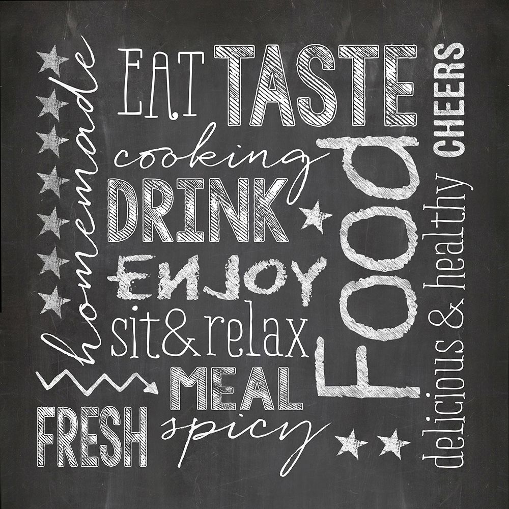 Chalkboard Kitchen Joy art print by Andrea Haase for $57.95 CAD