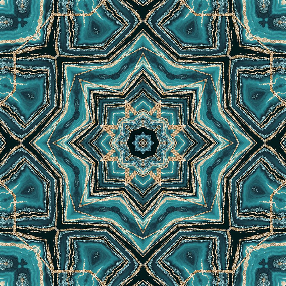 Gold Teal Tile I art print by Andrea Haase for $57.95 CAD
