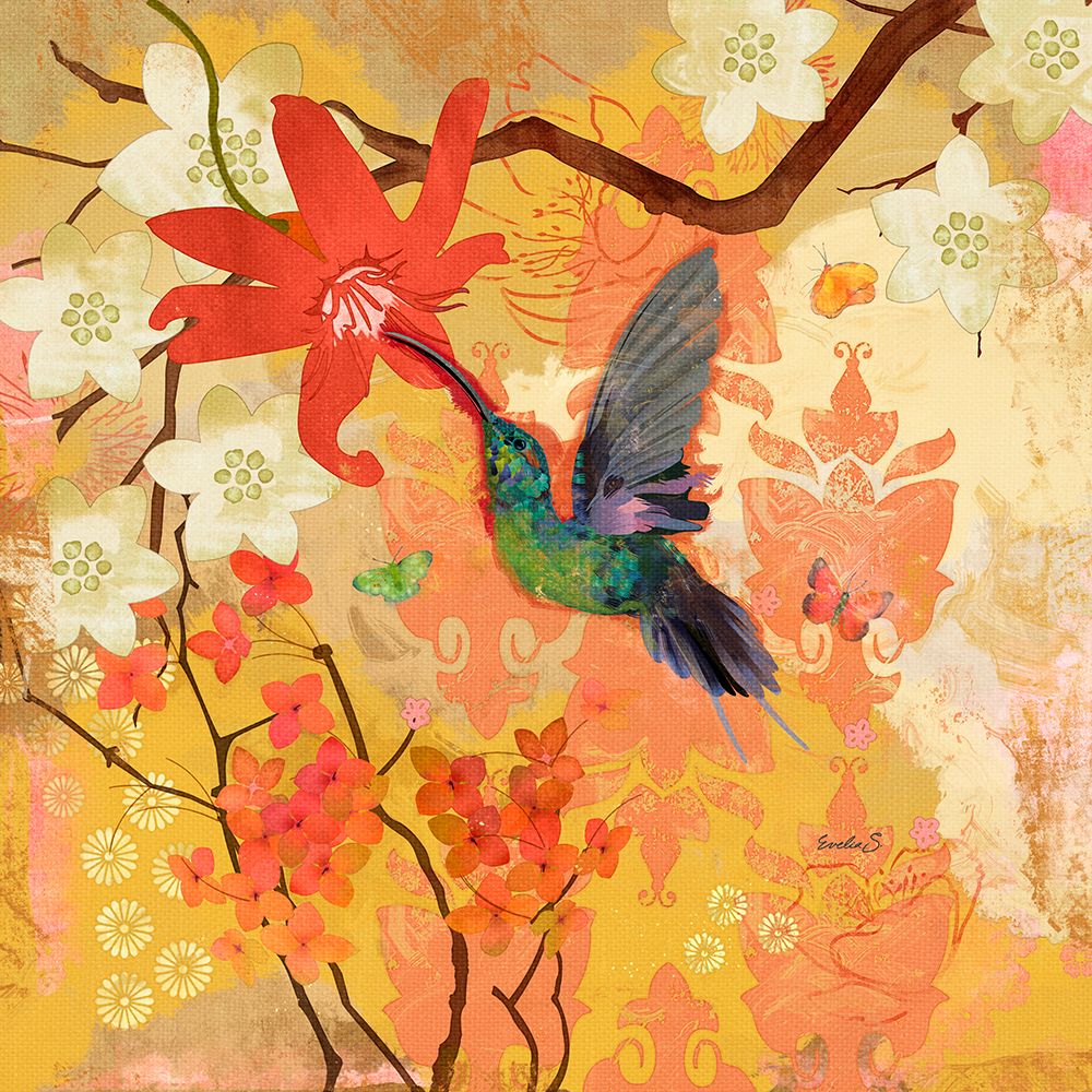 Passion Two Humming Bird art print by Evalia Designs for $57.95 CAD