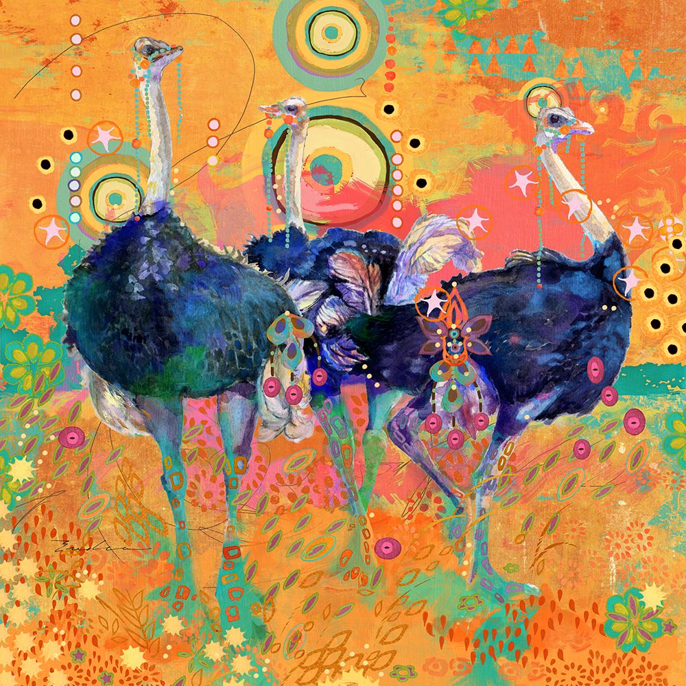 Three Ostrich art print by Evalia Designs for $57.95 CAD