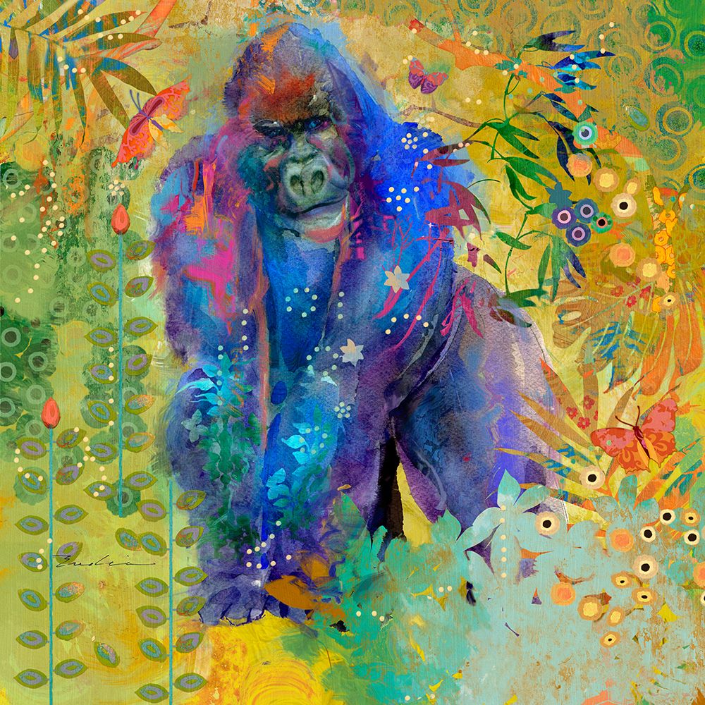 Gorilla Jungle Thinker art print by Evalia Designs for $57.95 CAD