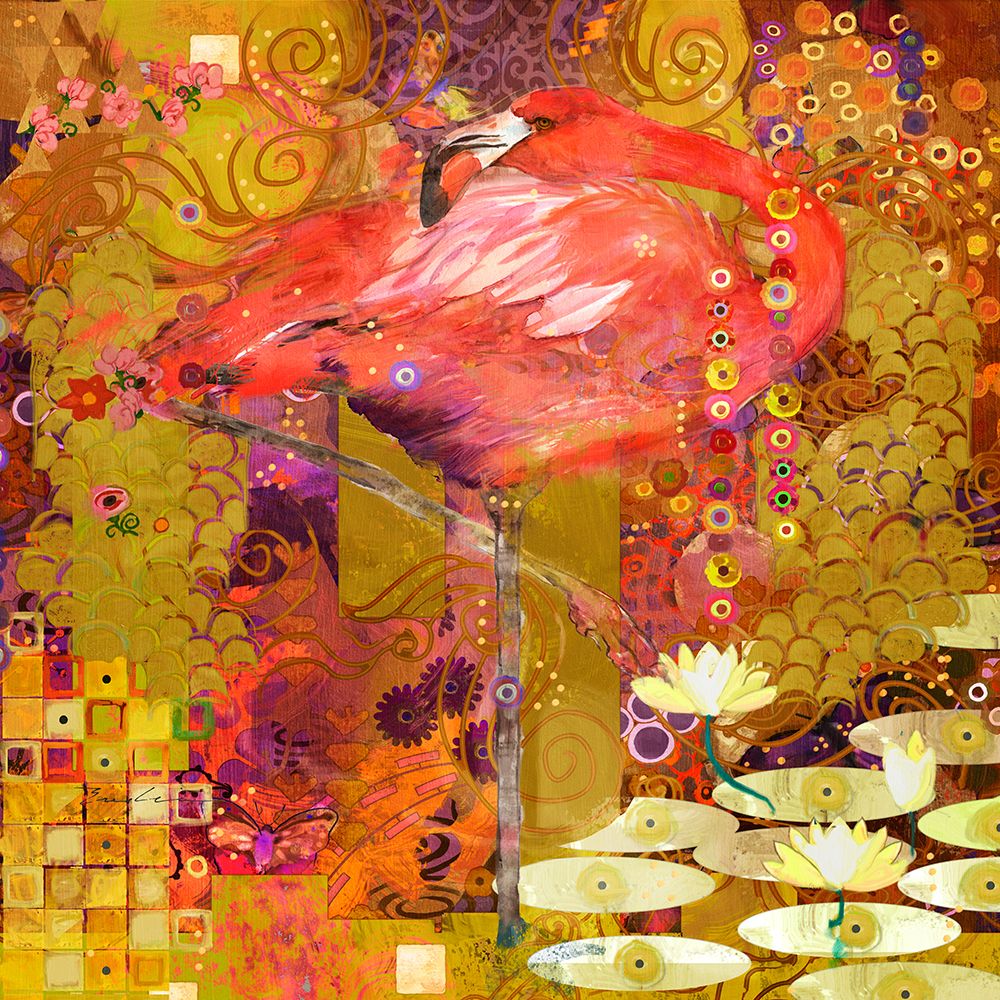 Flamingo Mingle art print by Evalia Designs for $57.95 CAD