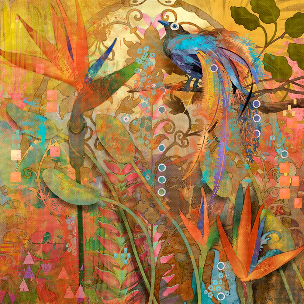 Blue Birds of Paradise art print by Evalia Designs for $57.95 CAD