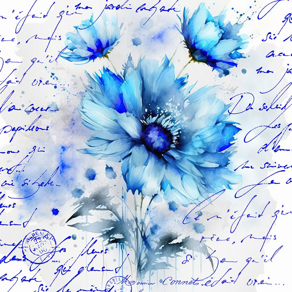 Blue Floral Romance art print by Andrea Haase for $57.95 CAD