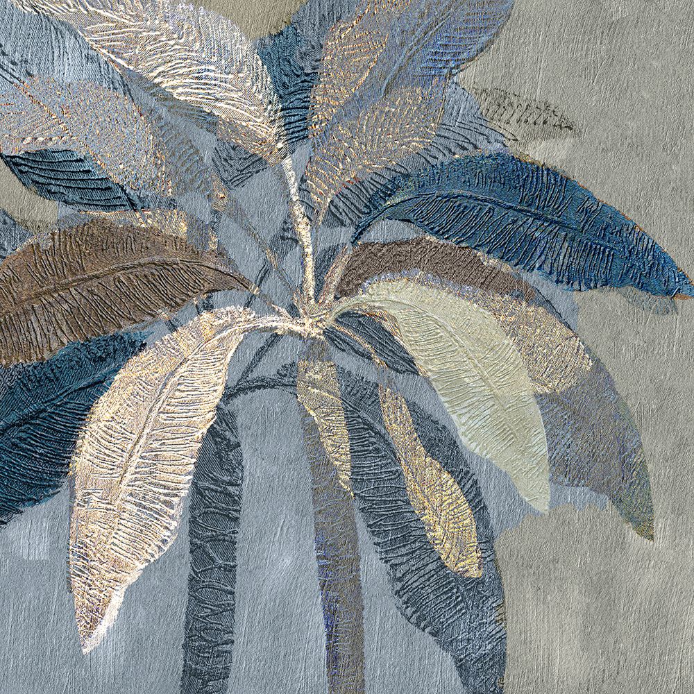Golden Blue Palms art print by Flora Kouta for $57.95 CAD