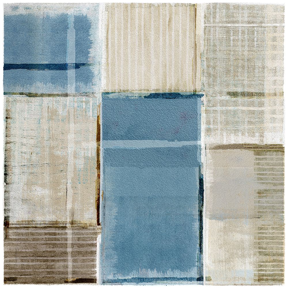 Blue Coastal Patchwork I art print by Flora Kouta for $57.95 CAD