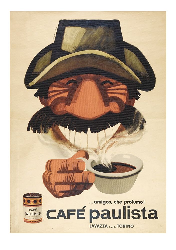 Vintage Poster Cafe Paulista art print by Steve Hunziker for $57.95 CAD