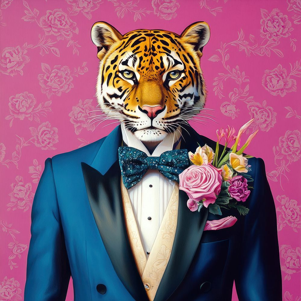 Funky Tiger Man art print by Lazar Studio for $57.95 CAD