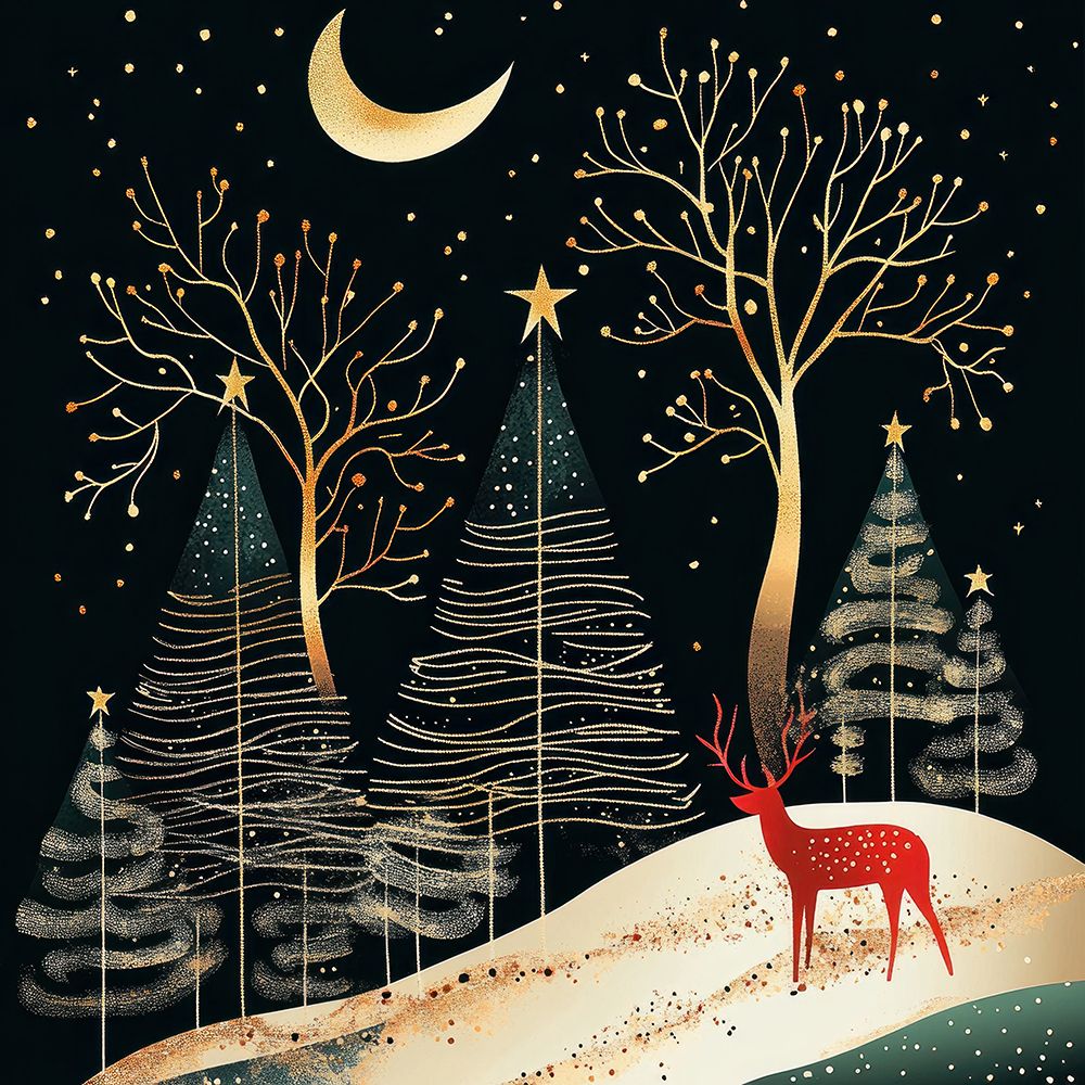 Snowy Christmas Eve I art print by Lazar Studio for $57.95 CAD