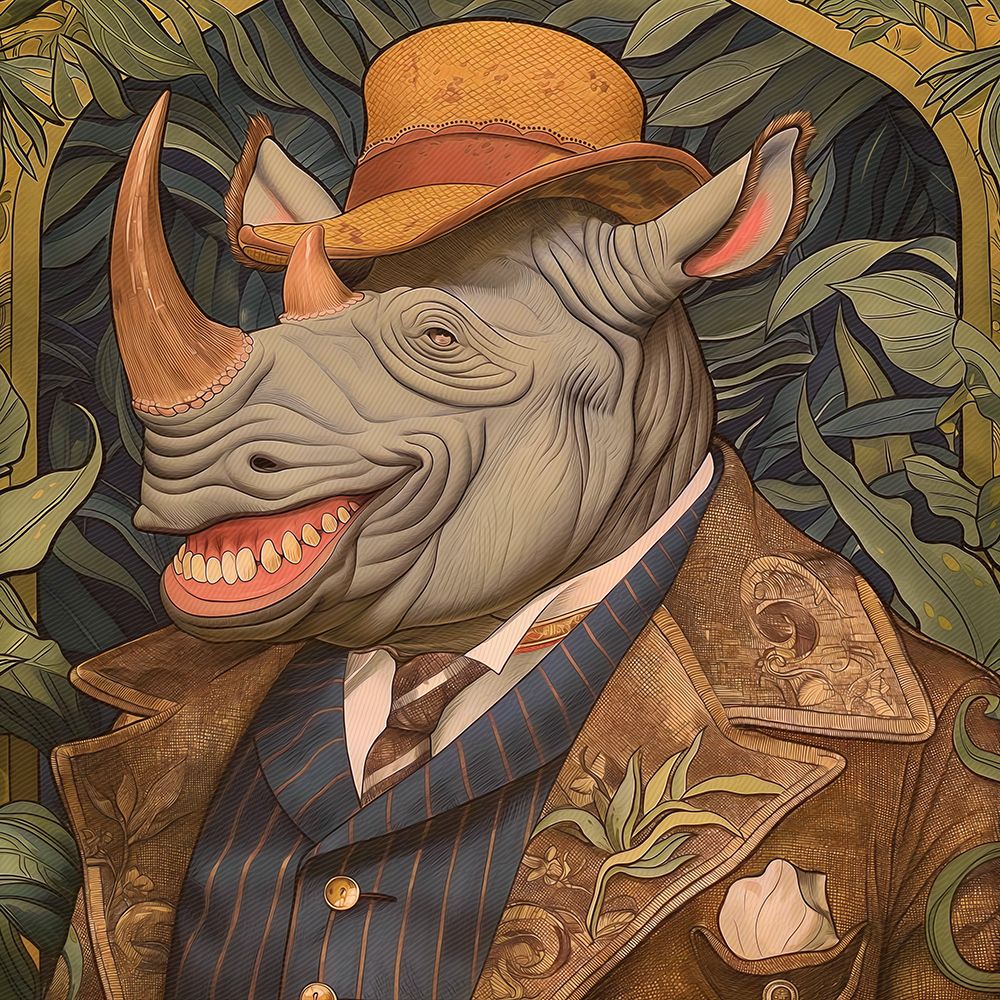 Rhino Face art print by Steve Hunziker for $57.95 CAD