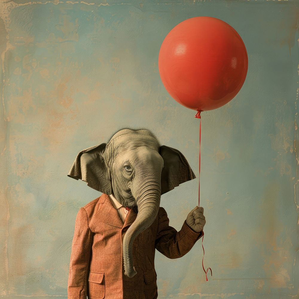 Elephant Balloon Buddy art print by Lazar Studio for $57.95 CAD