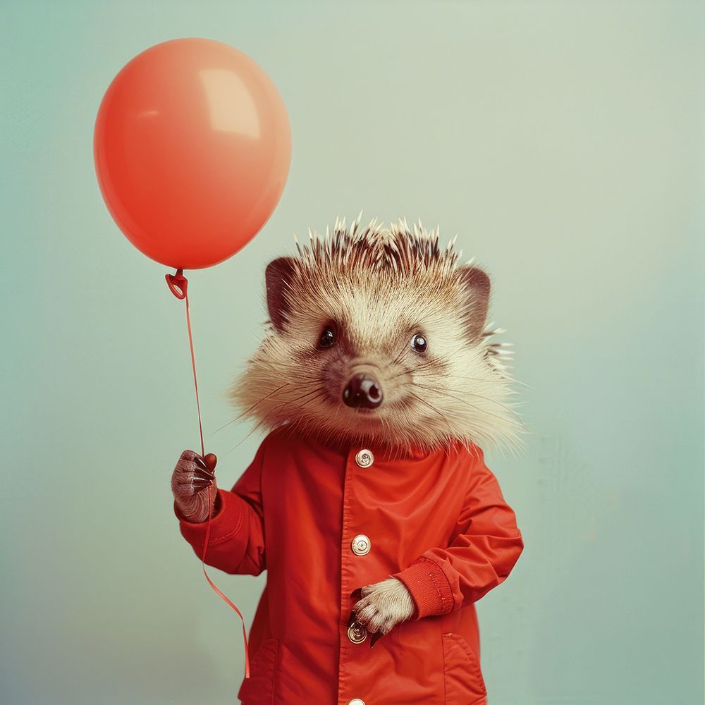 Hedgehog Balloon Buddy art print by Lazar Studio for $57.95 CAD
