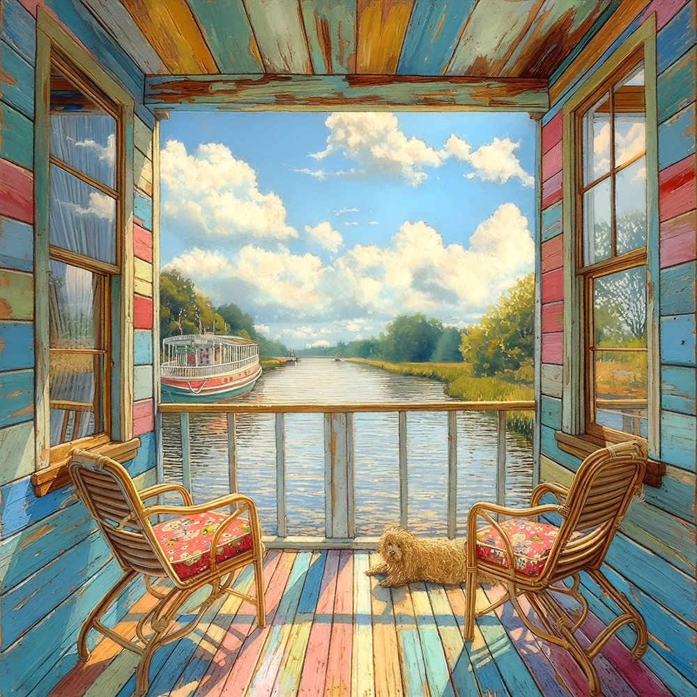 Houseboat Haven I art print by Steve Hunziker for $57.95 CAD