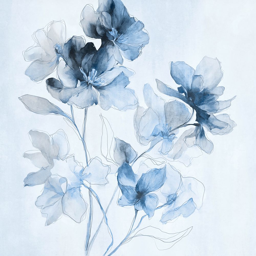 Blue Petal Dance I art print by Andrea Haase for $57.95 CAD