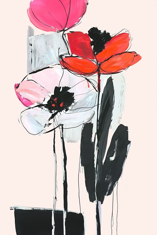 Red Petal Fragments I art print by Andrea Haase for $57.95 CAD