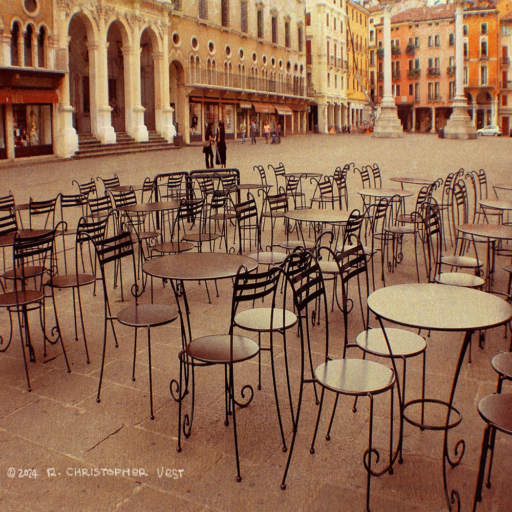 Cafe Chairs art print by Christopher Vest for $57.95 CAD