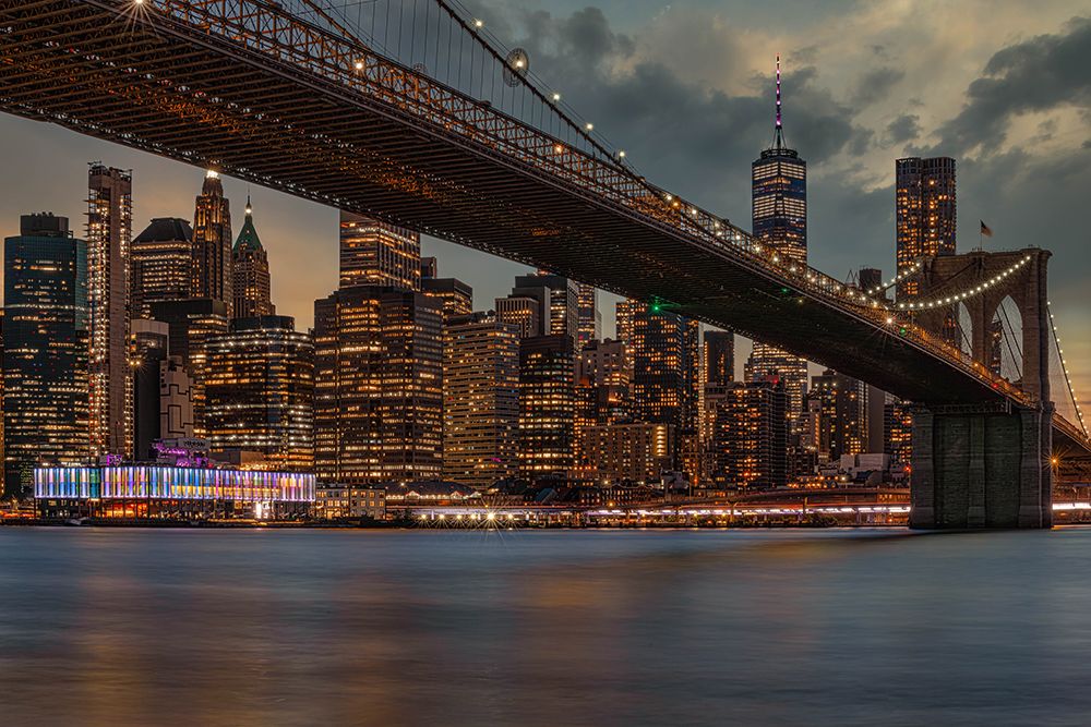Brooklyn Bridge and Manhattan Skyline art print by Franklin Kearney for $57.95 CAD