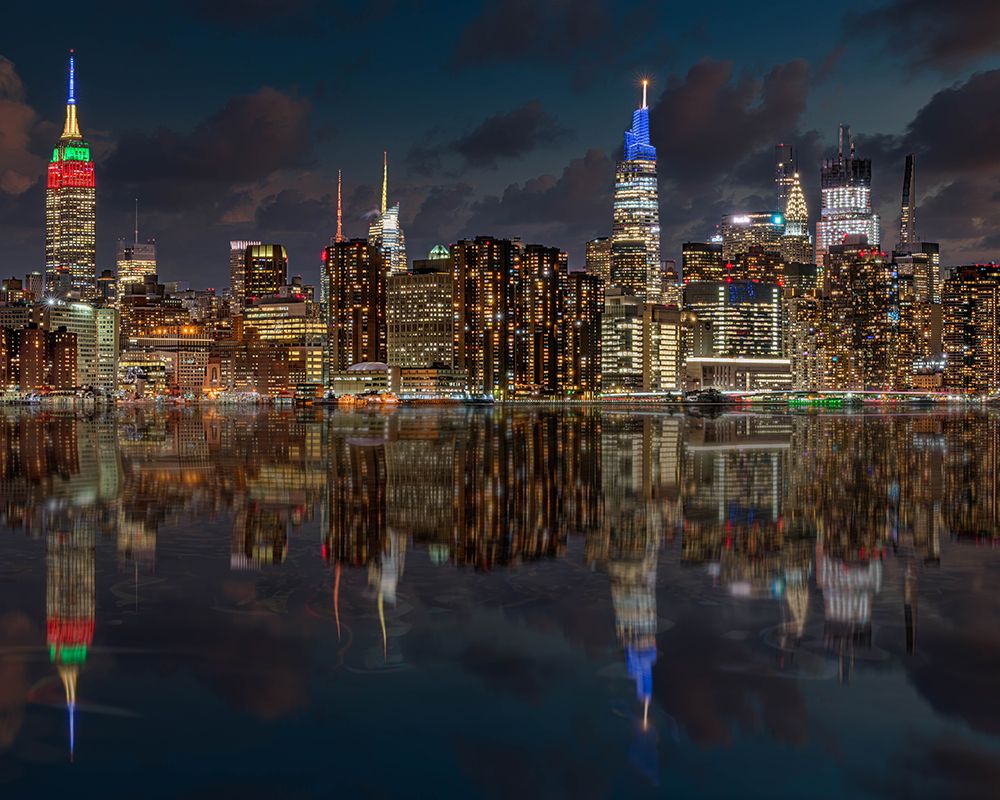 Reflection of Mid-manhattan Skyline art print by Franklin Kearney for $57.95 CAD