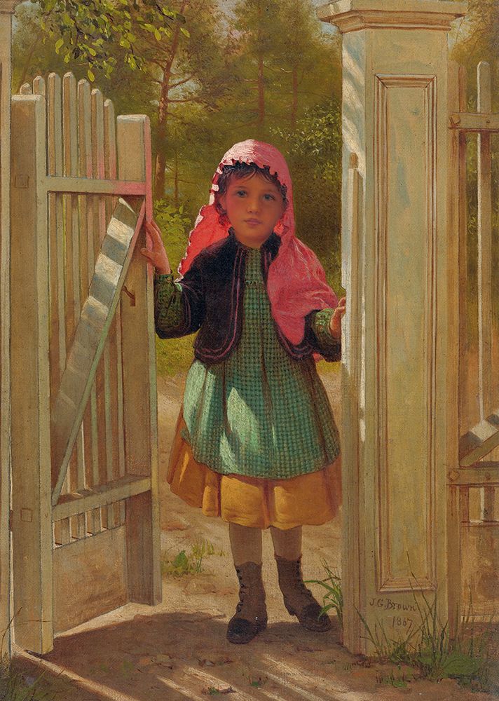 Girl At The Doorway 1867 art print by John George Brown for $57.95 CAD