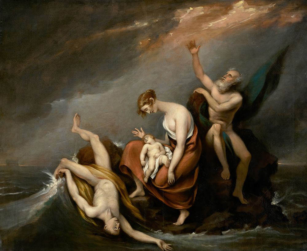 The Last Family Who Perished in the Deluge, Genesis 7.4.24 1838 art print by John Trumbull for $57.95 CAD