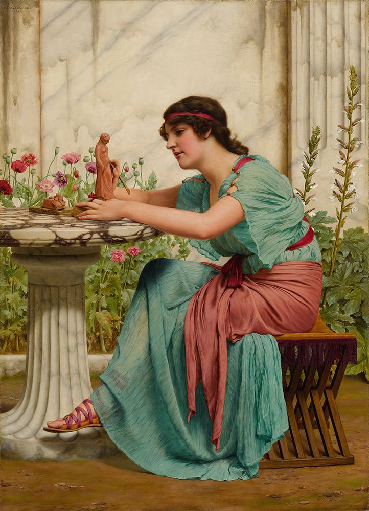 A Dilettante 1922 art print by John William Godward for $57.95 CAD