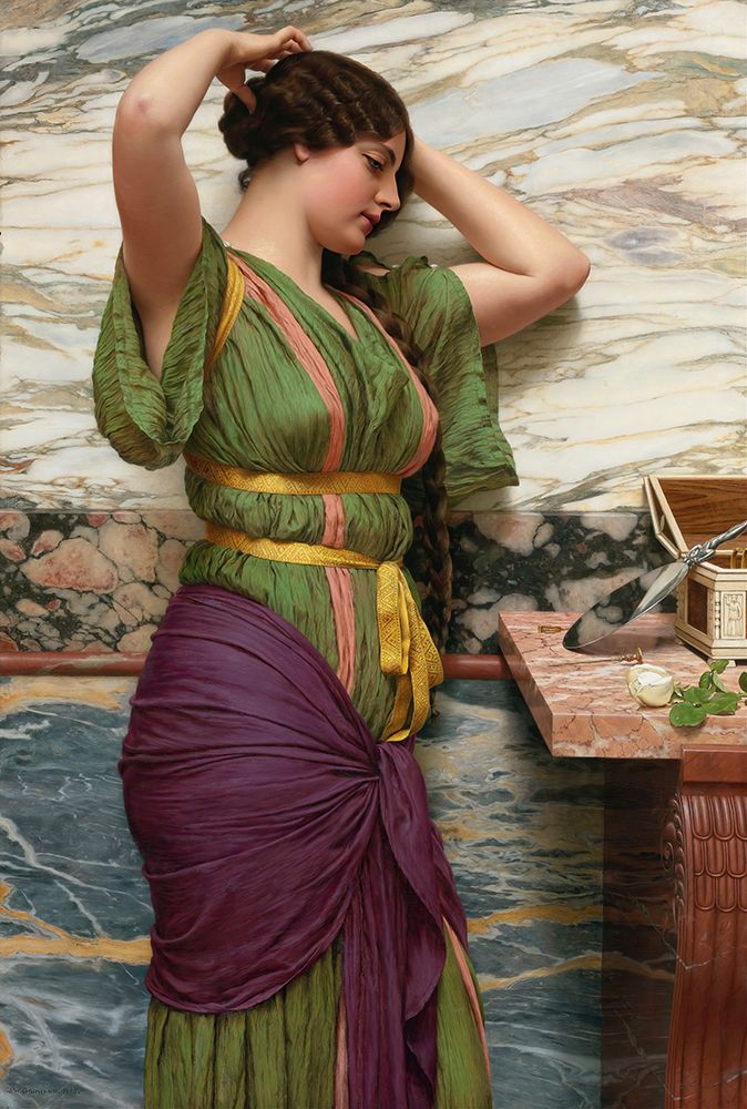 A Fair Reflection 1915 art print by John William Godward for $57.95 CAD
