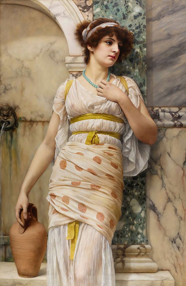 At the fountain 1893 art print by John William Godward for $57.95 CAD
