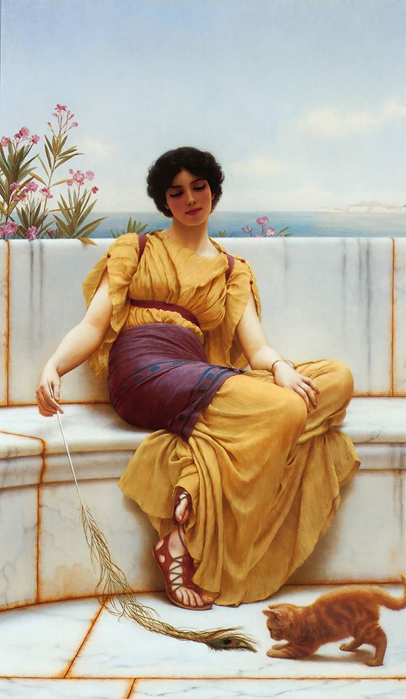 Idleness 1900 art print by John William Godward for $57.95 CAD