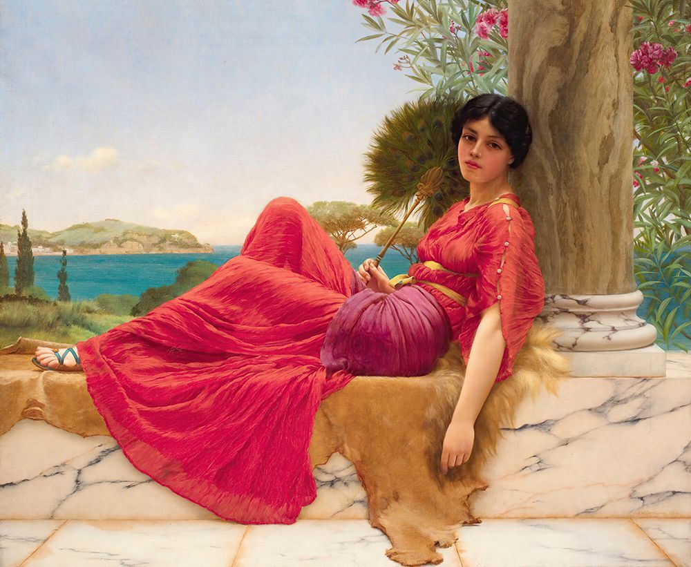 Leaning Against A Column 1901 art print by John William Godward for $57.95 CAD
